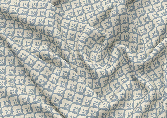 Trellis Prints, Scallop and Bud Raffs Blue - Made to Measure Curtains - Image 4